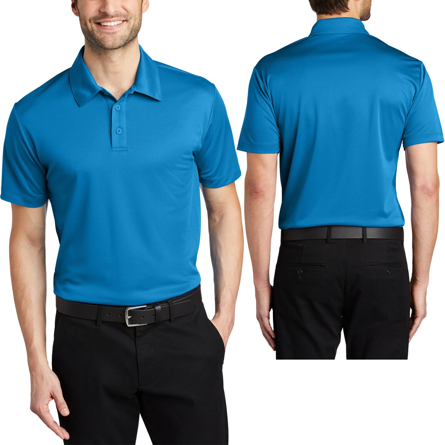 Mens Polo Shirt Moisture Wicking Performance dry fit Golf XS-XL, 2XL 3XL 4XL