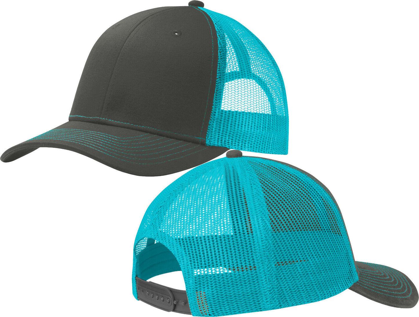 Men's Color Blocked Mesh Hat Structured Cap Mid Profile Snapback Headwear NEW!