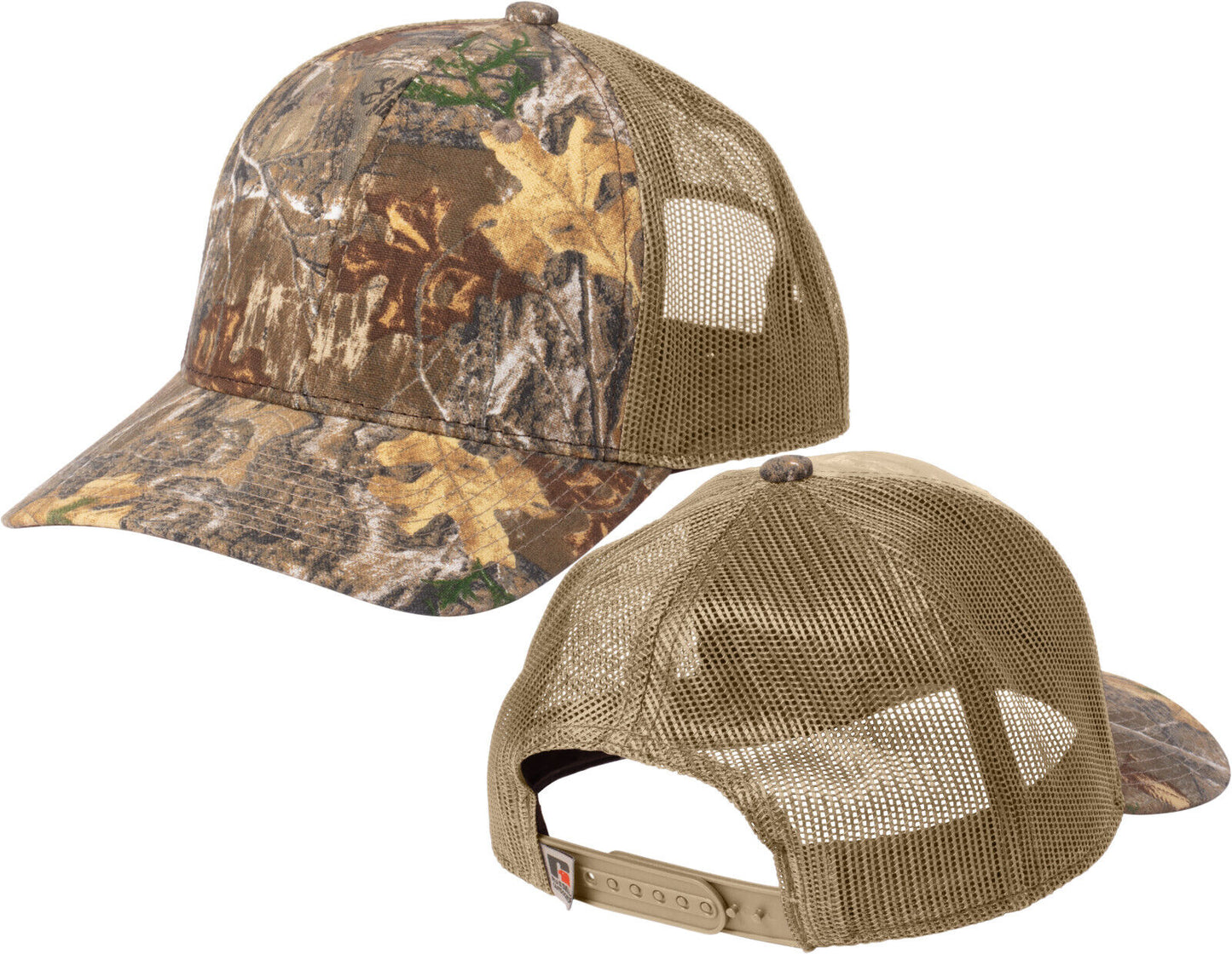 Russell Camo Snapback Trucker Cap Meshback MidProfile Hat Mossy Edge Realtree