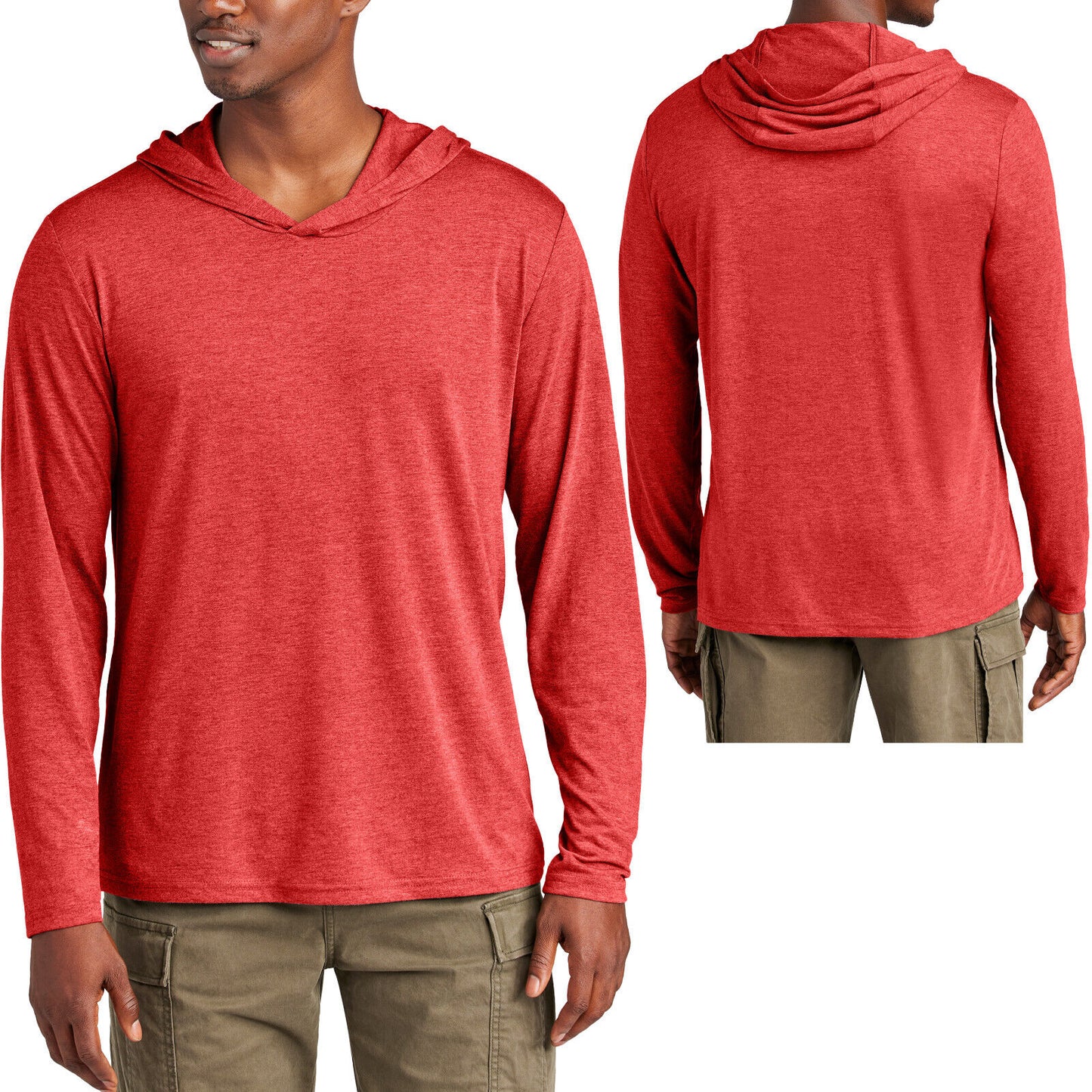 Mens Lightweight Hoodie T-Shirt Long Sleeve Hoody Soft Blended Hooded Tee S- 4XL