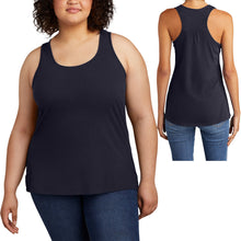 Load image into Gallery viewer, Womens Plus Size 100% Cotton Racerback Tank Top Ladies Sleeveless Tee XL-4XL