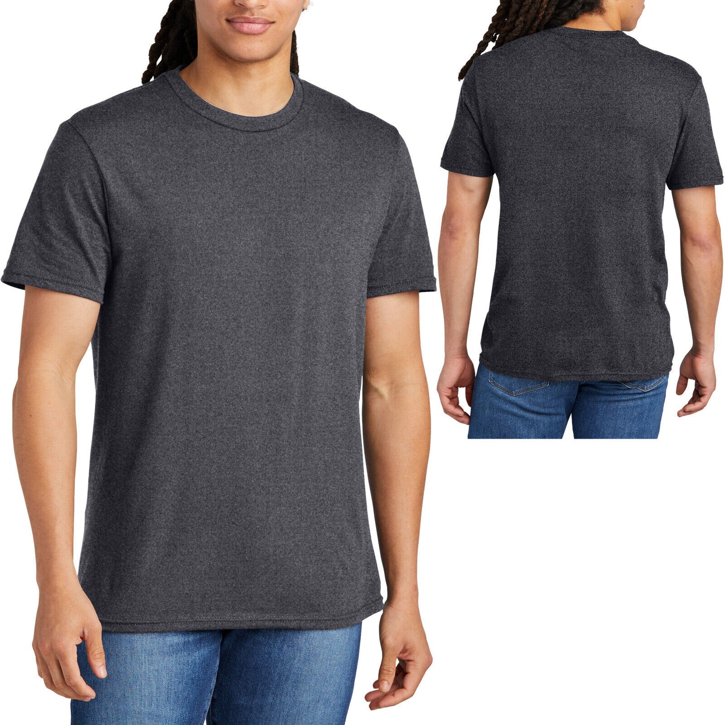 Mens Soft Spun Cotton Blended Heather T-Shirt Comfortable Tee XS-4XL NEW!