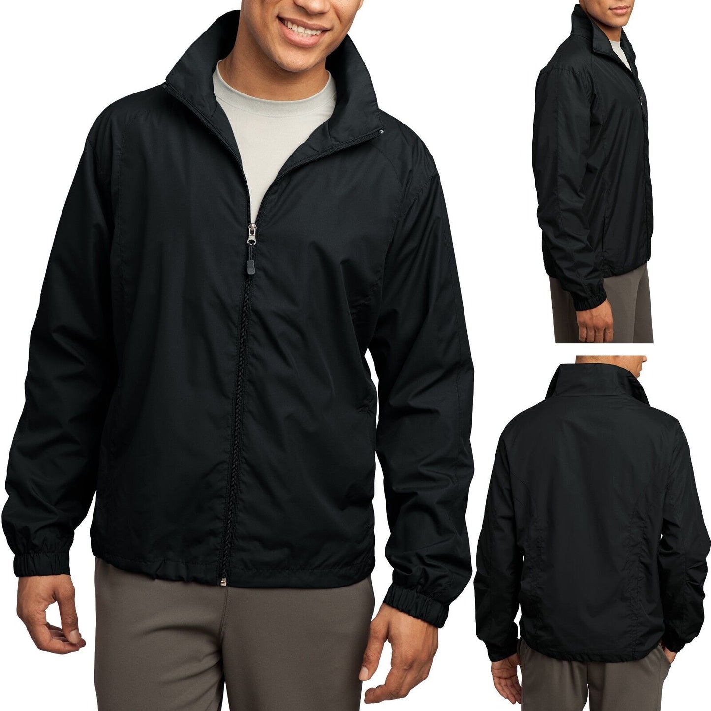 BIG MENS Windbreaker Jacket Pockets Water Repellent Lined 2XL 3XL, 4XL, 5XL, 6XL