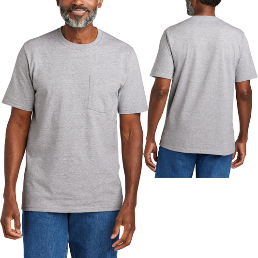 Mens 100% Cotton Short Sleeve American Made T-Shirt 5.5 Ounce Pocket Tee S-4XL