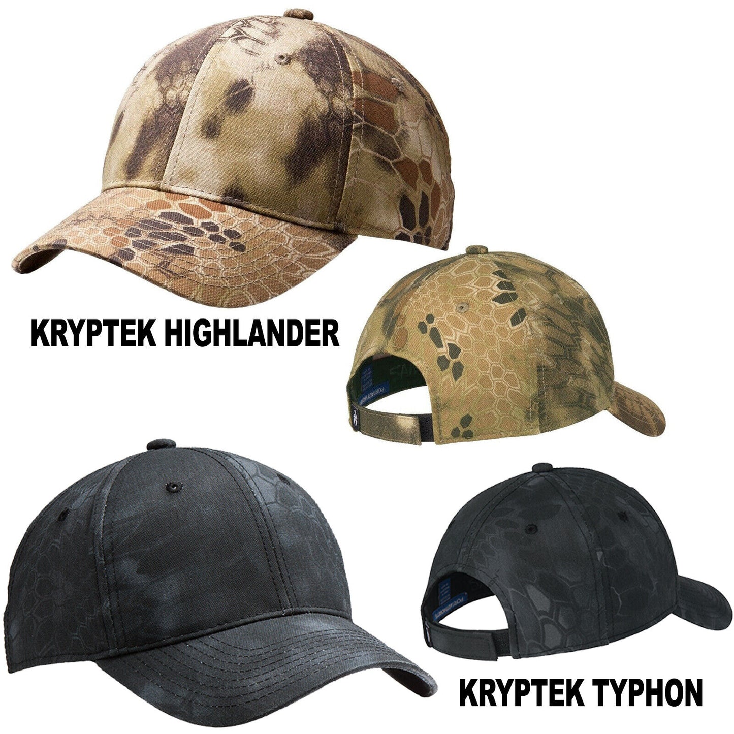 Mens Camo Baseball Cap Kryptek Highlander Typhon Hat Mid Structured Adjustable