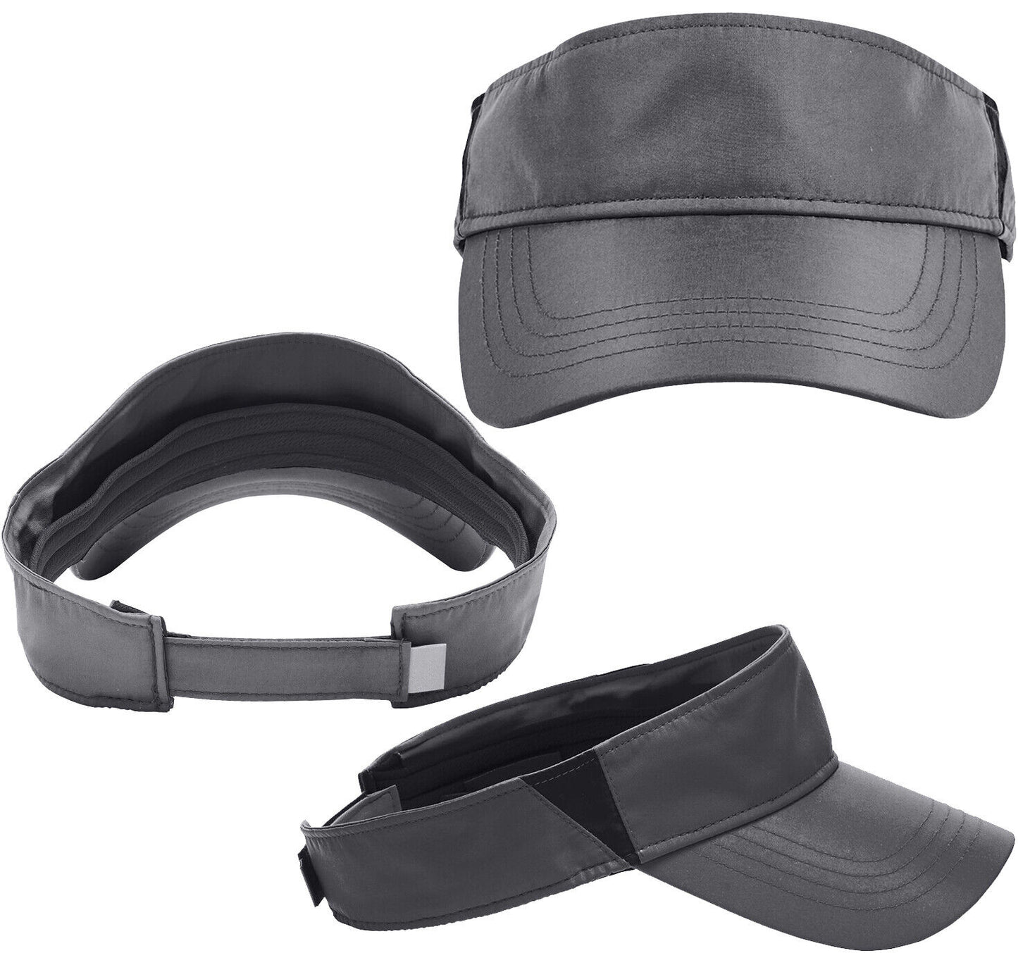 Mens Women Contrast Visor With Reflective Tab Moisture Wicking Hat 15 Colors NEW