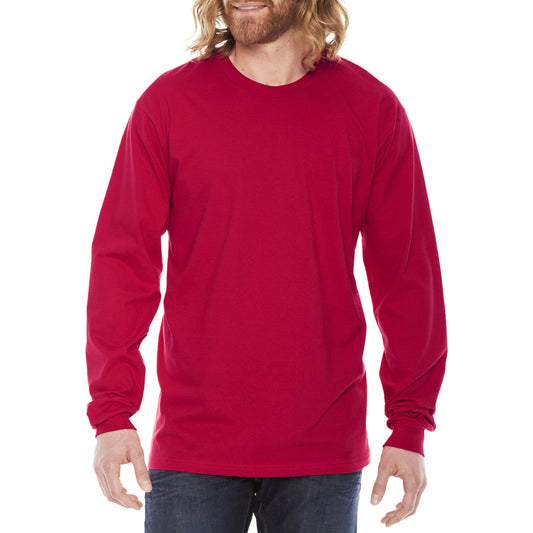 American Apparel Mens Long Sleeve T-Shirt Fine Jersey PRESHRUNK Cotton Tee S-2XL