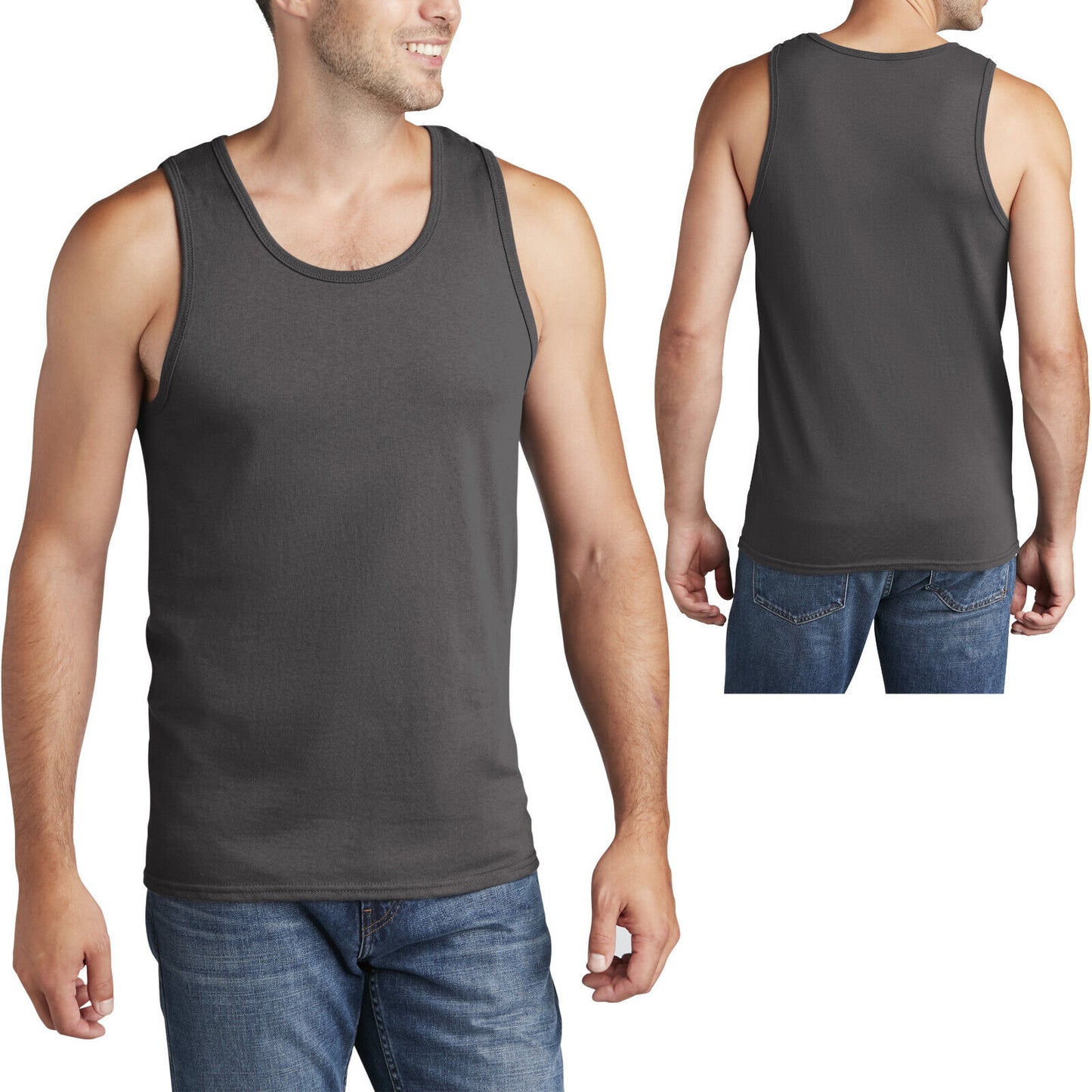 Mens Solid Tank Top 100% Preshrunk Cotton Includes NEONS S M L XL, 2XL, 3XL, 4XL