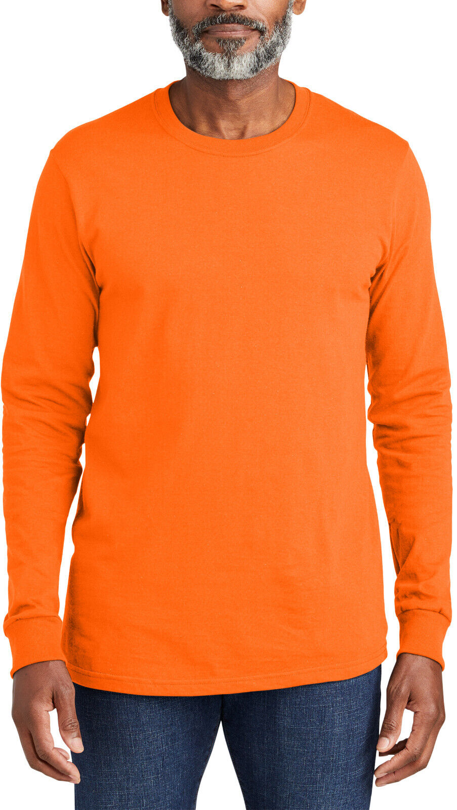 Mens Safety Colors Long Sleeve American Made T-Shirt 5.5 Ounce Tee S-4XL NEW!