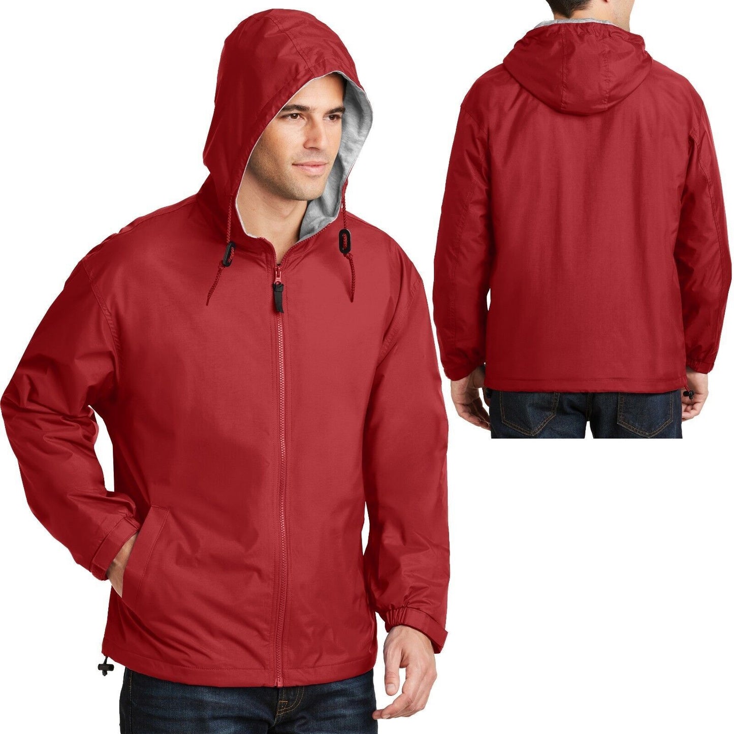 Big Mens Hooded Jacket Water Repellent Sweatshirt Fleece Lined Coat XL 2X 3X 4X