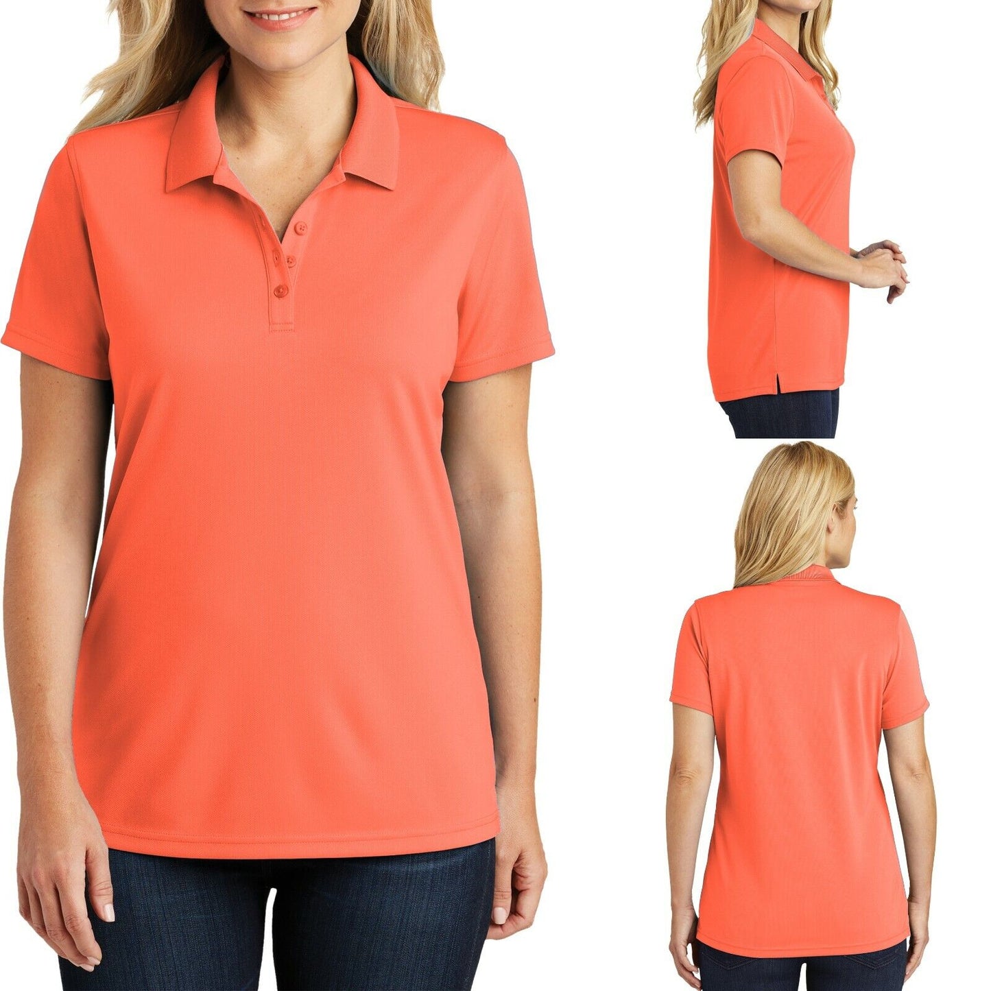 Ladies Polo Shirt UV30 Protection Moisture Wick Mesh Womens Top XS-XL 2X 3X 4X