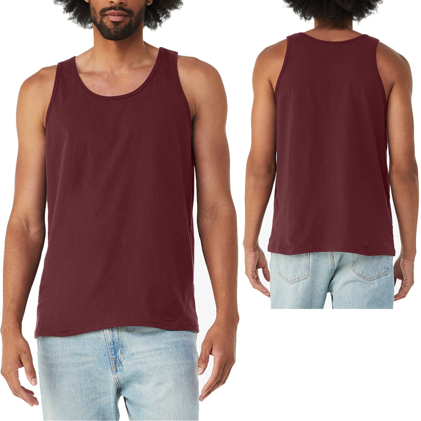 Mens Soft Ringspun Cotton Jersey Tank Top Sleeveless Tee XS-2XL MANY COLORS NEW!