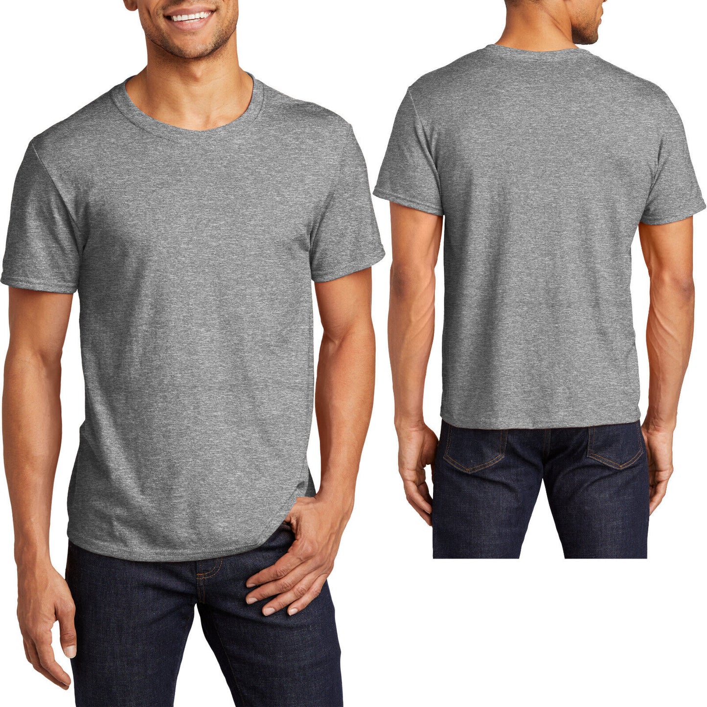 Mens Jerzees Premium Soft Ringspun Cotton/Poly Blend Tee Wicking Heather T-Shirt