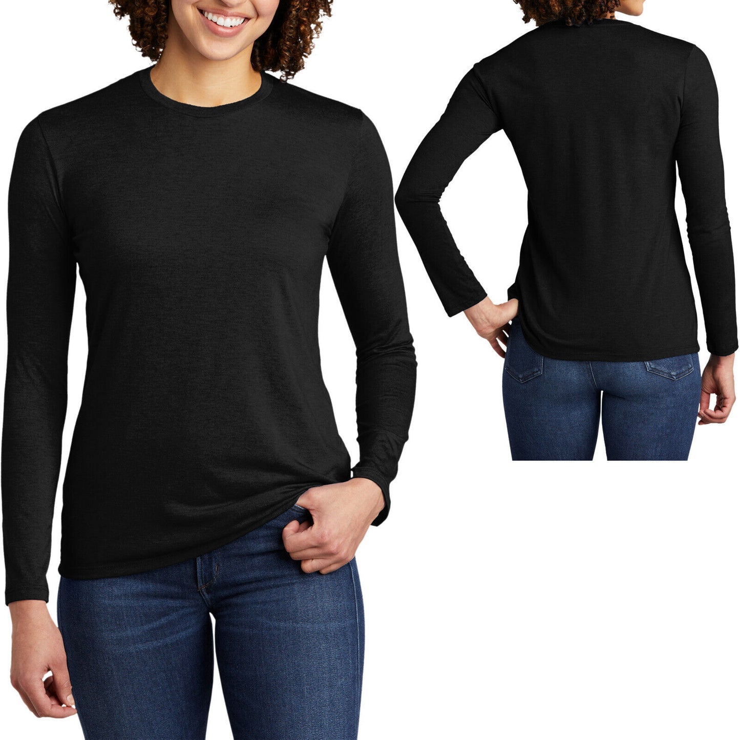 Womens Triblend Long Sleeve Sustainable Tee Super Soft T-Shirt XS-2XL NEW!