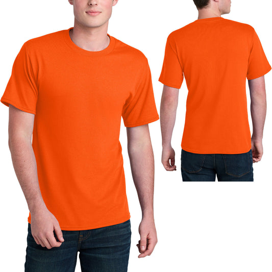 Mens Safety Green & Safety Orange Sustainably Made Tee Blended Soft T-Shirt S-4X