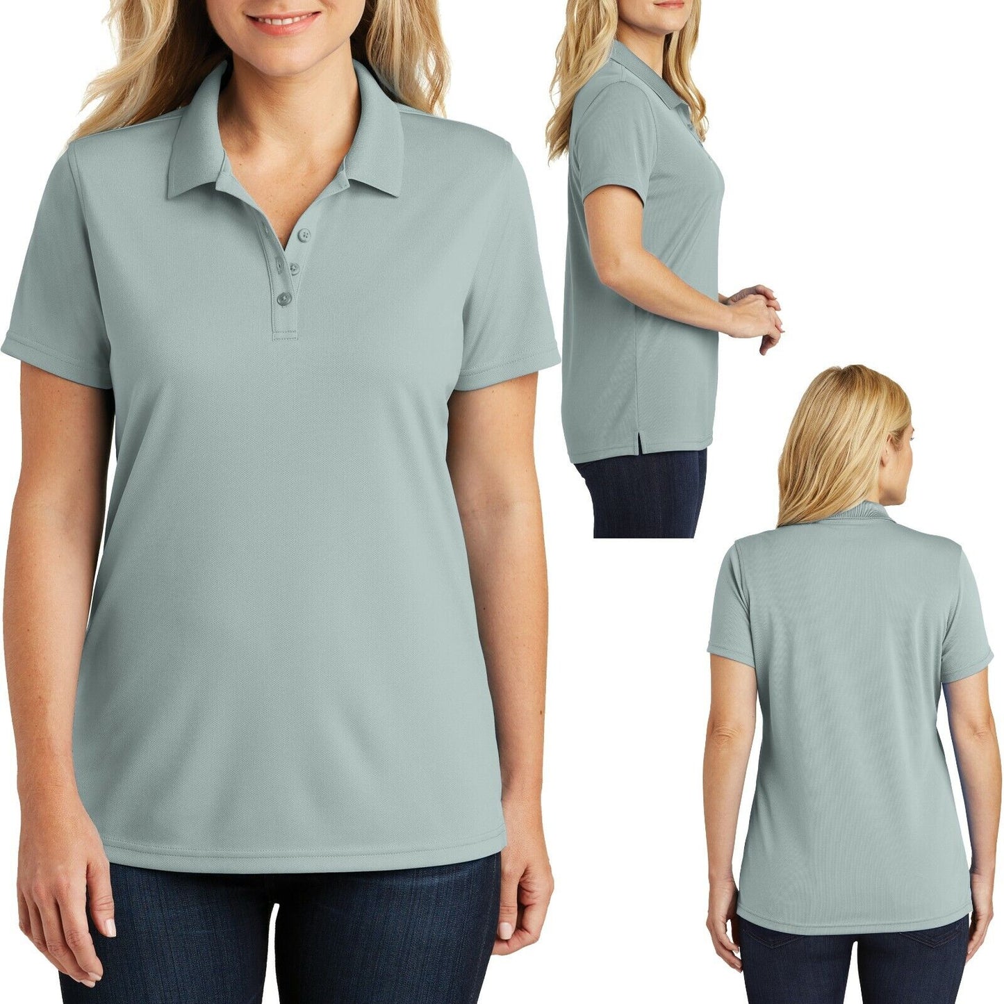 Ladies Polo Shirt UV30 Protection Moisture Wick Mesh Womens Top XS-XL 2X 3X 4X