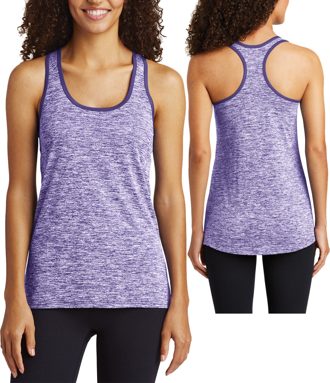 Womens Electric Heather Moisture Wicking Racerback Tank Top Ladies XS-4XL NEW!