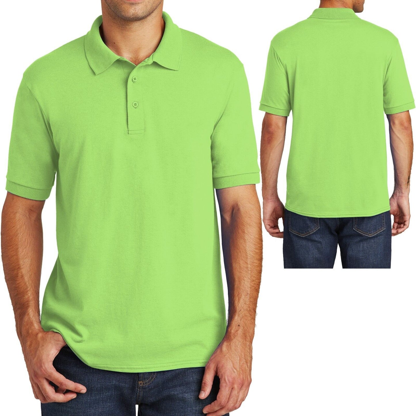 Big Mens Polo Shirt 50/50 Cotton Poly Blend Jersey Knit XL 2XL 3XL 4XL 5XL 6XL