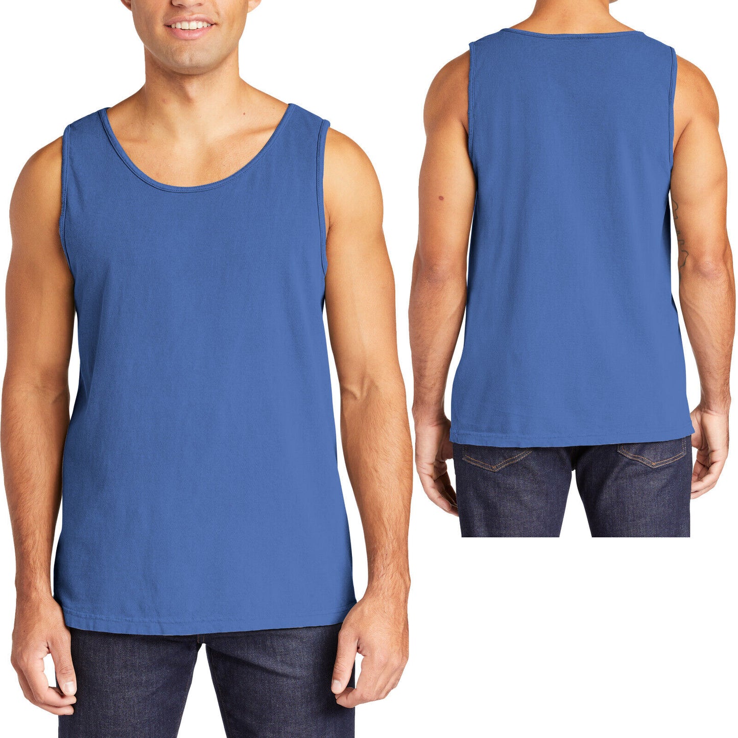 Mens Heavyweight 100% Soft Cotton Tank Top Sleeveless Tee Garment Washed XS-3XL