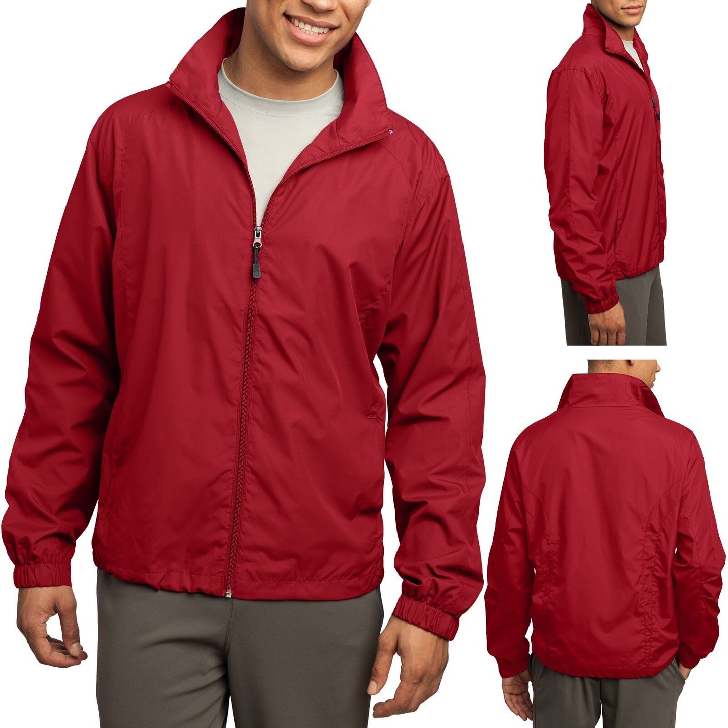 Mens Wind Breaker Jacket Lined Water Repellent Pockets XS-XL 2XL 3XL 4XL 5XL 6XL