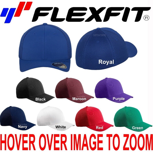 Flexfit Hat Ultra Fiber Baseball Cap Air Mesh Sides Fitted Trucker S/M L/XL 6533