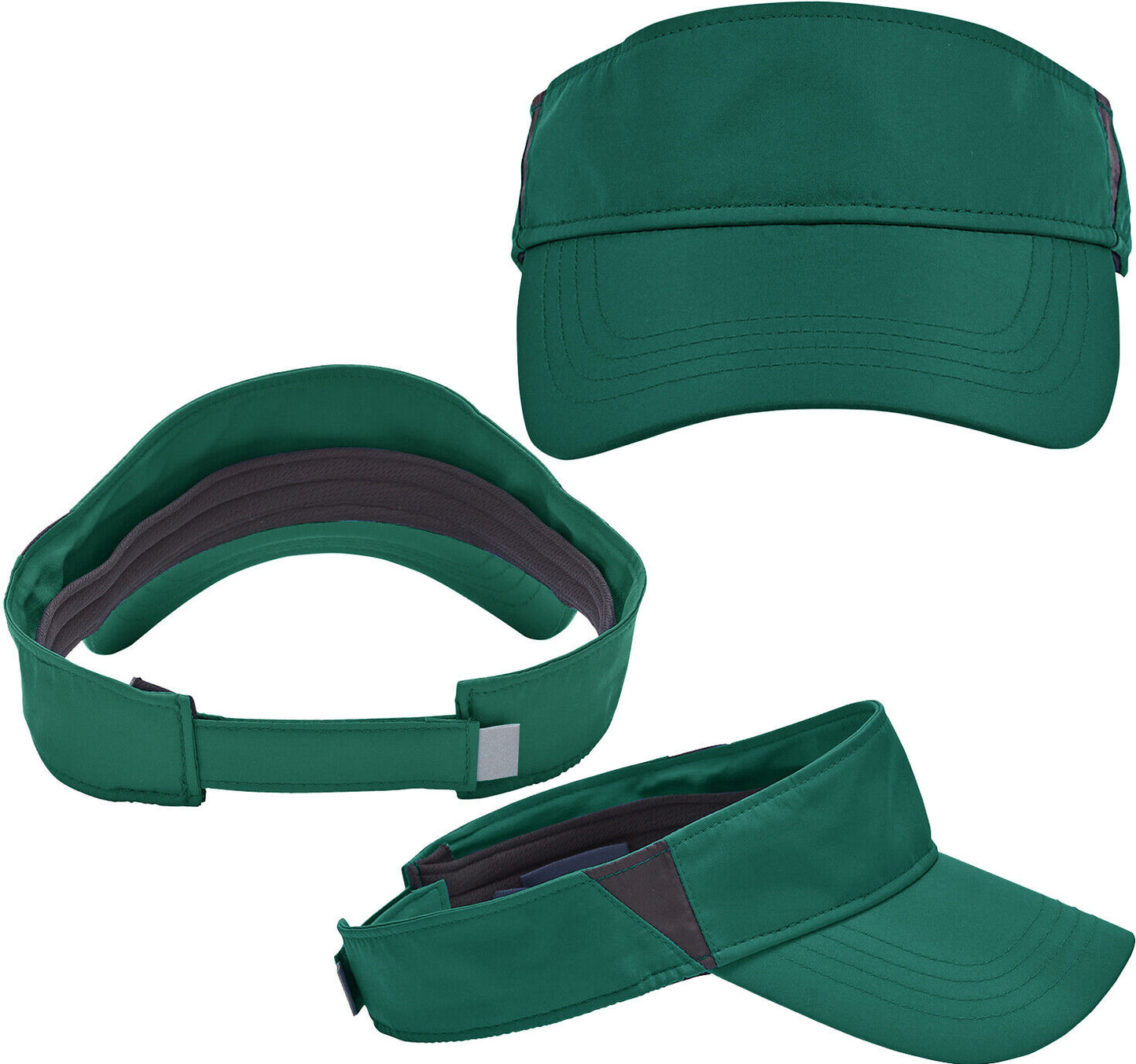 Mens Women Contrast Visor With Reflective Tab Moisture Wicking Hat 15 Colors NEW