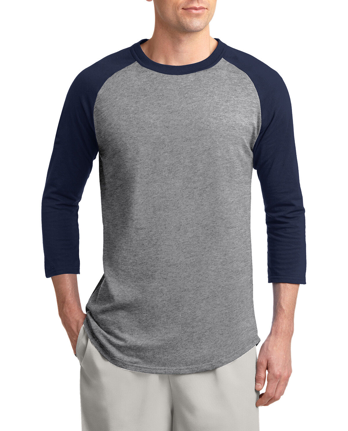 Mens 3/4 Sleeve Colorblock Raglan Baseball Jersey T-Shirt XS-XL 2X 3X 4X 5X 6X