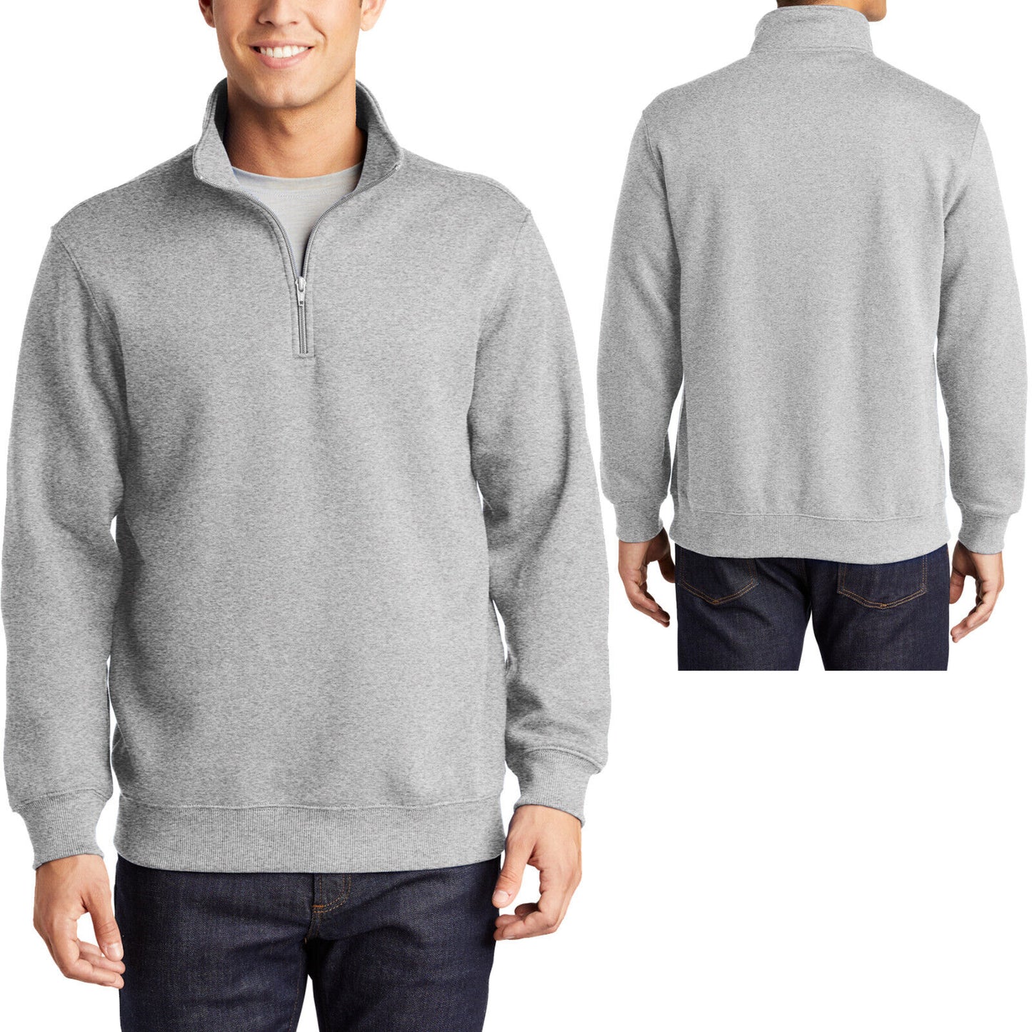 Mens TALL 1/4 Zip Pullover Sweatershirt Blended Sweater LT XLT 2XLT 3XLT 4XLT