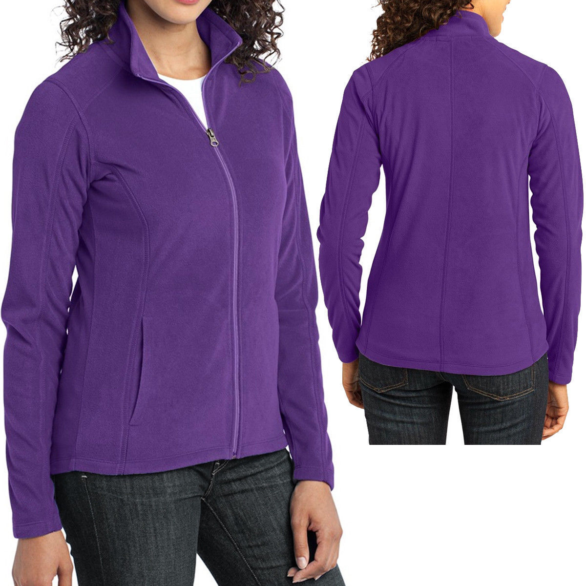 Ladies Full Zip Jacket Polar Micro Fleece Womens XS S M L XL 2XL 3XL 4XL NEW