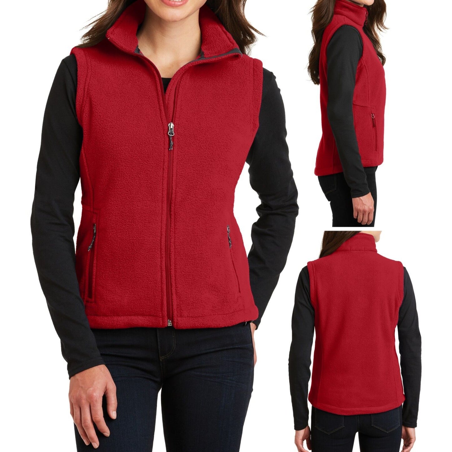 Ladies Plus Size Polar Fleece Vest Zipper Pockets Warm Womens Jacket XL 2X 3X 4X