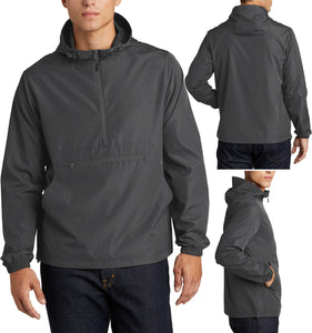 Mens Weather Fighting Packable Hooded Anorak Wind Jacket Pullover XS-4XL NEW!