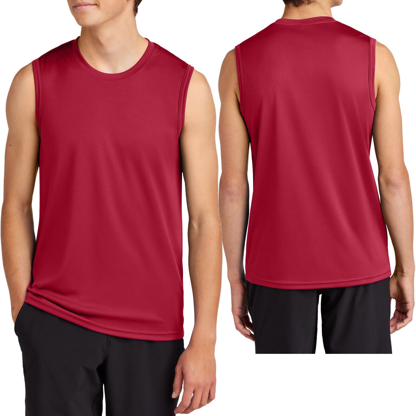 Mens Sleeveless Muscle T-Shirt Shooter Tank DriFit Moisture Wick UPF50 Tee S-4XL