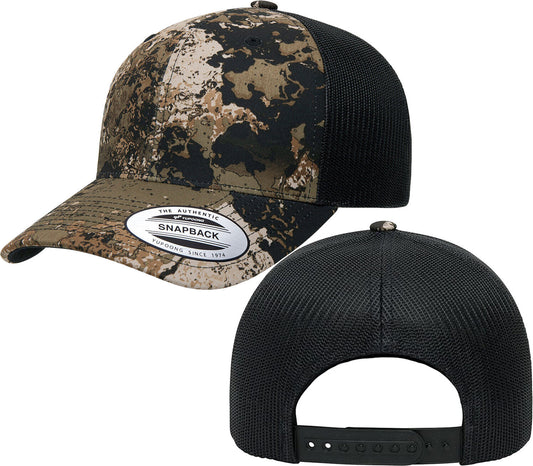 Ypoong Retro Trucker Cap with Veil Pattern 6-Panel Structured Mid-Profile Hat