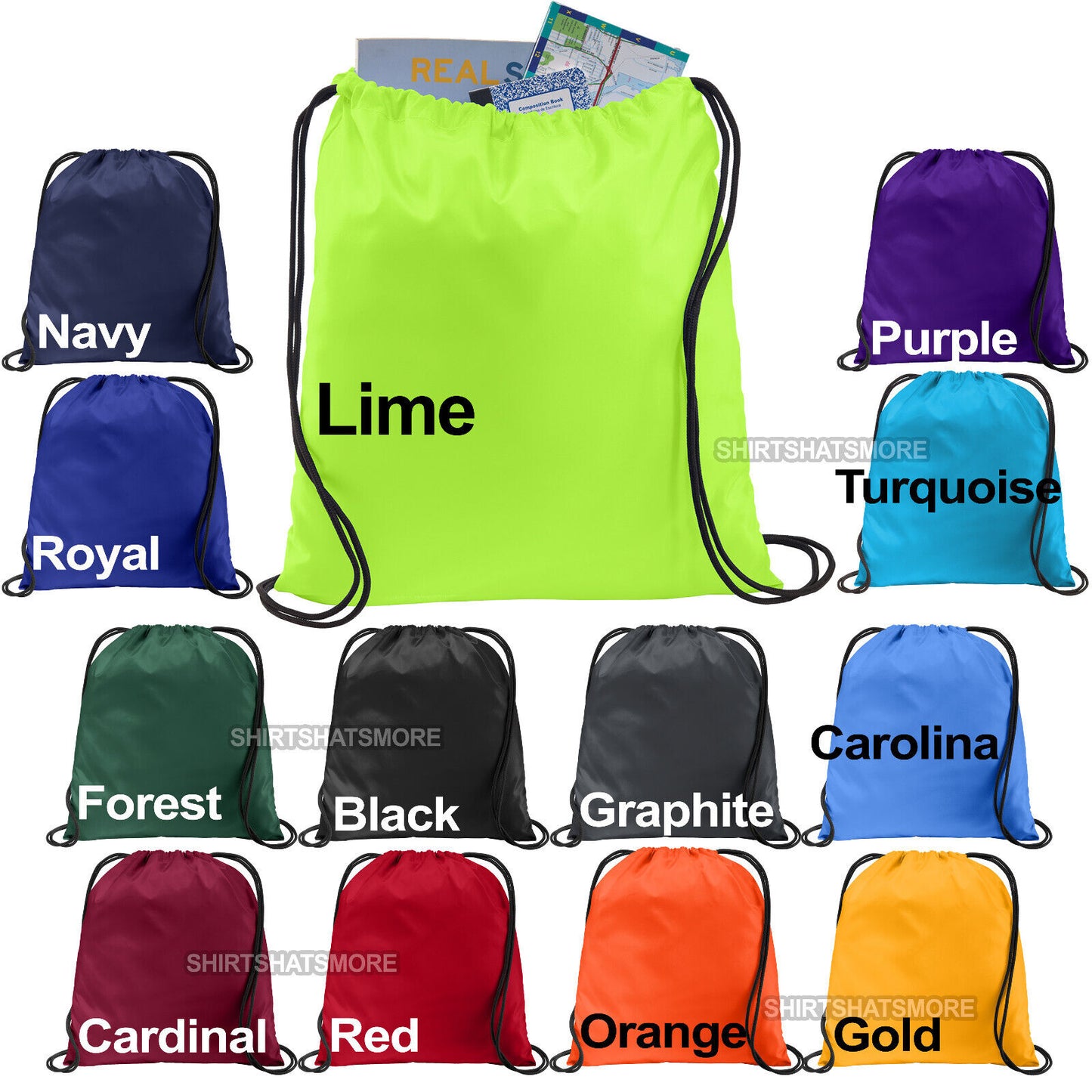 Cinch Pack Backpack Drawstring Bag Football Game Stadium Event Many Colors! NEW!