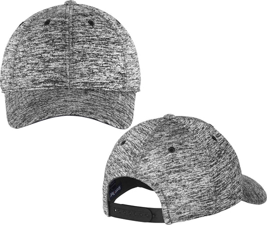 Mens Electric Heather Moisture Wicking Hat Structured Adjustable Baseball Cap