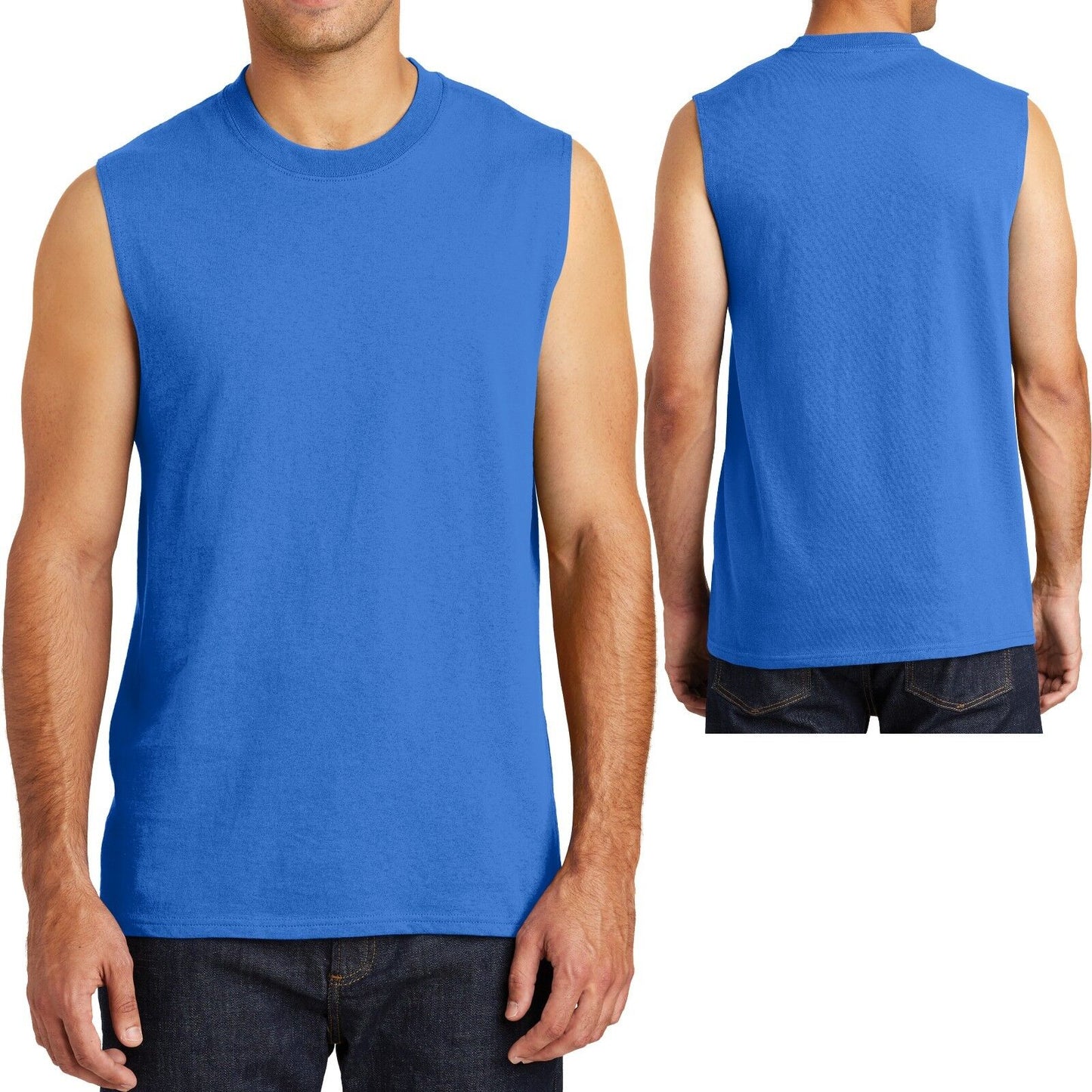 BIG MENS Sleeveless Muscle T-Shirt Cotton Gym Run Basketball 2XL, 3XL, 4XL NEW