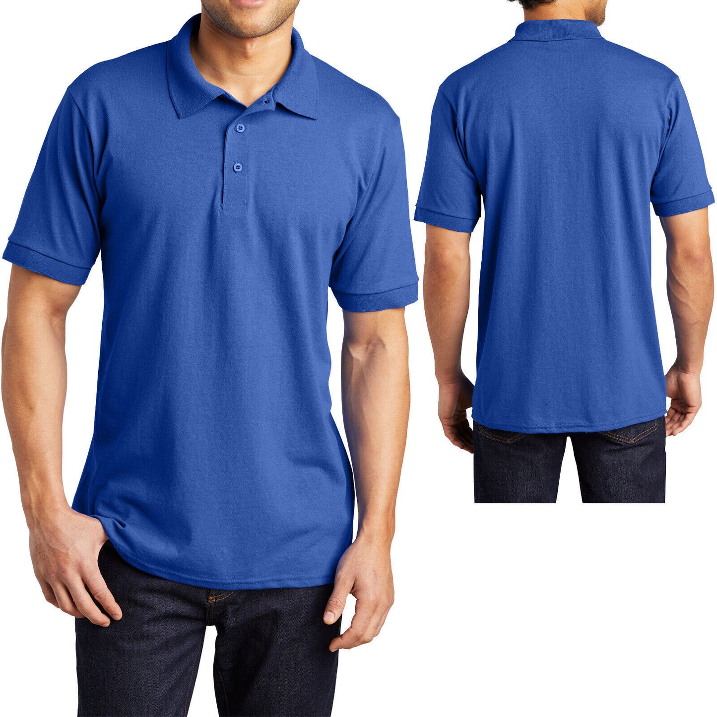 Mens TALL Collared Polo Moisture Wicking Jersey Blend LT, XLT, 2XLT, 3XLT, 4XLT