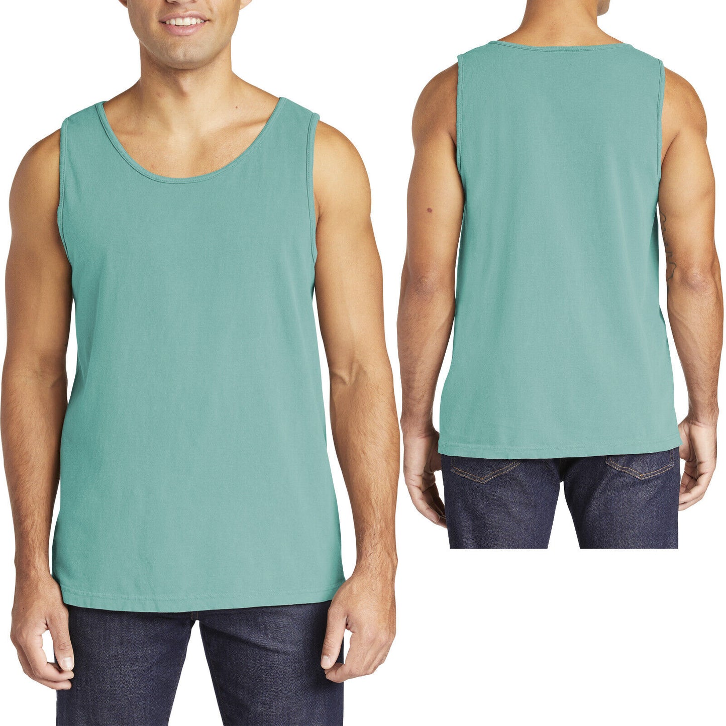 Mens Heavyweight 100% Soft Cotton Tank Top Sleeveless Tee Garment Washed XS-3XL