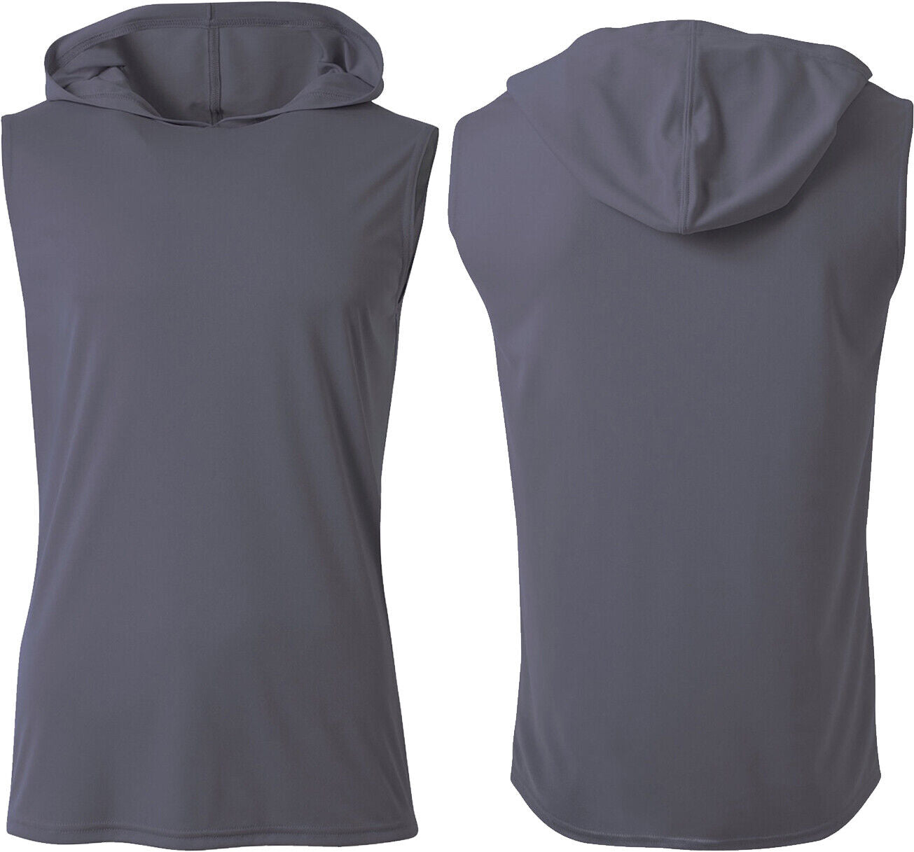 Mens Moisture Wicking Cooling Sleeveless Hooded T-Shirt Gym Exercise Tee S-3XL