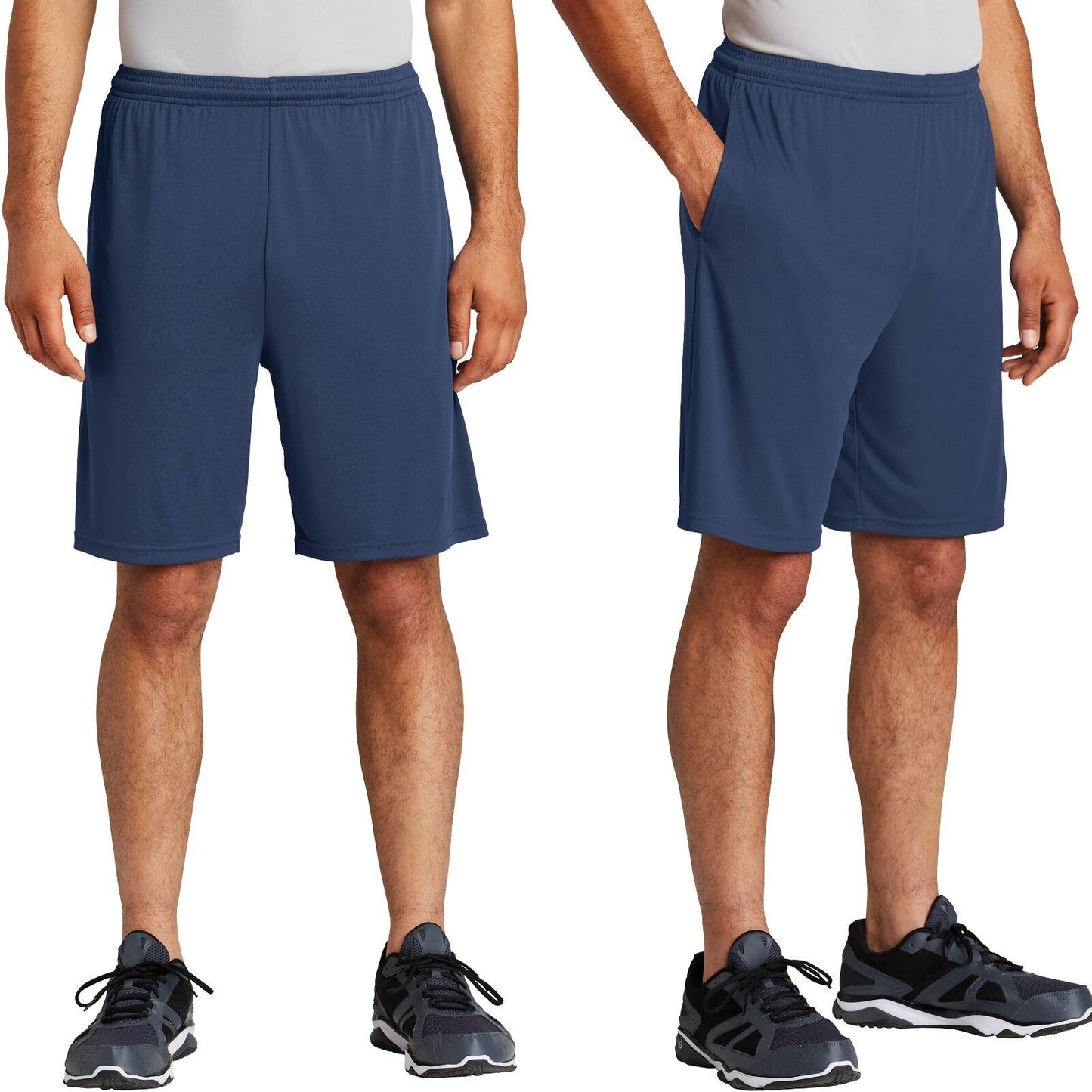 Mens Pocket Shorts Moisture Wicking 9" Inseam XS-XL, 2XL 3XL 4XL NEW