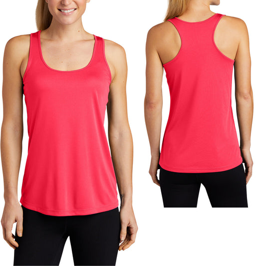 Ladies Wicking Racerback Tank Top Dri Fit T-Shirt Yoga Exercise Womens XS-4X NEW