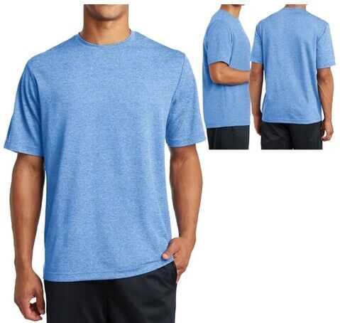 Mens Heather T-Shirt Dry Zone MICRO MESH Moisture Wicking Tee XS-XL 2X 3X 4X NEW