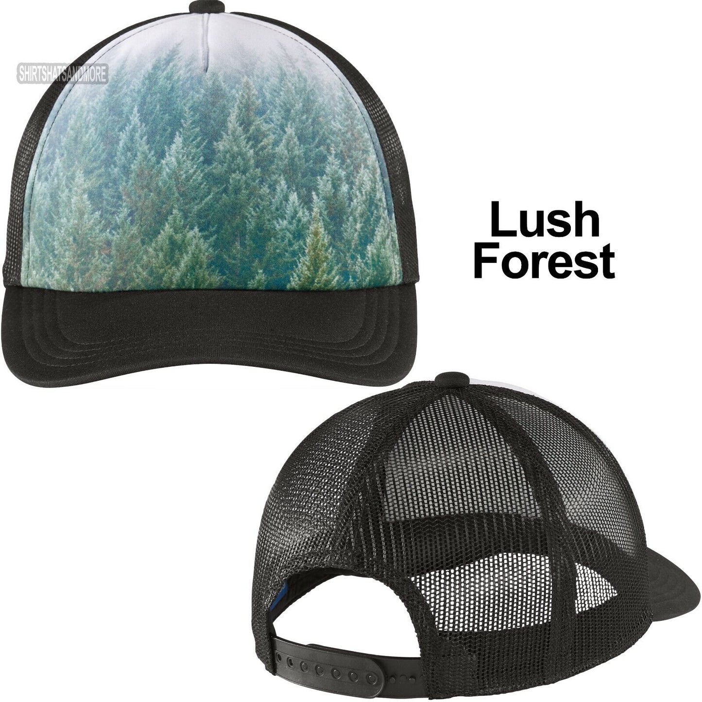 Photo Realistic Baseball Cap Lush Forest Trucker Hat Mesh Back Snap Back NEW