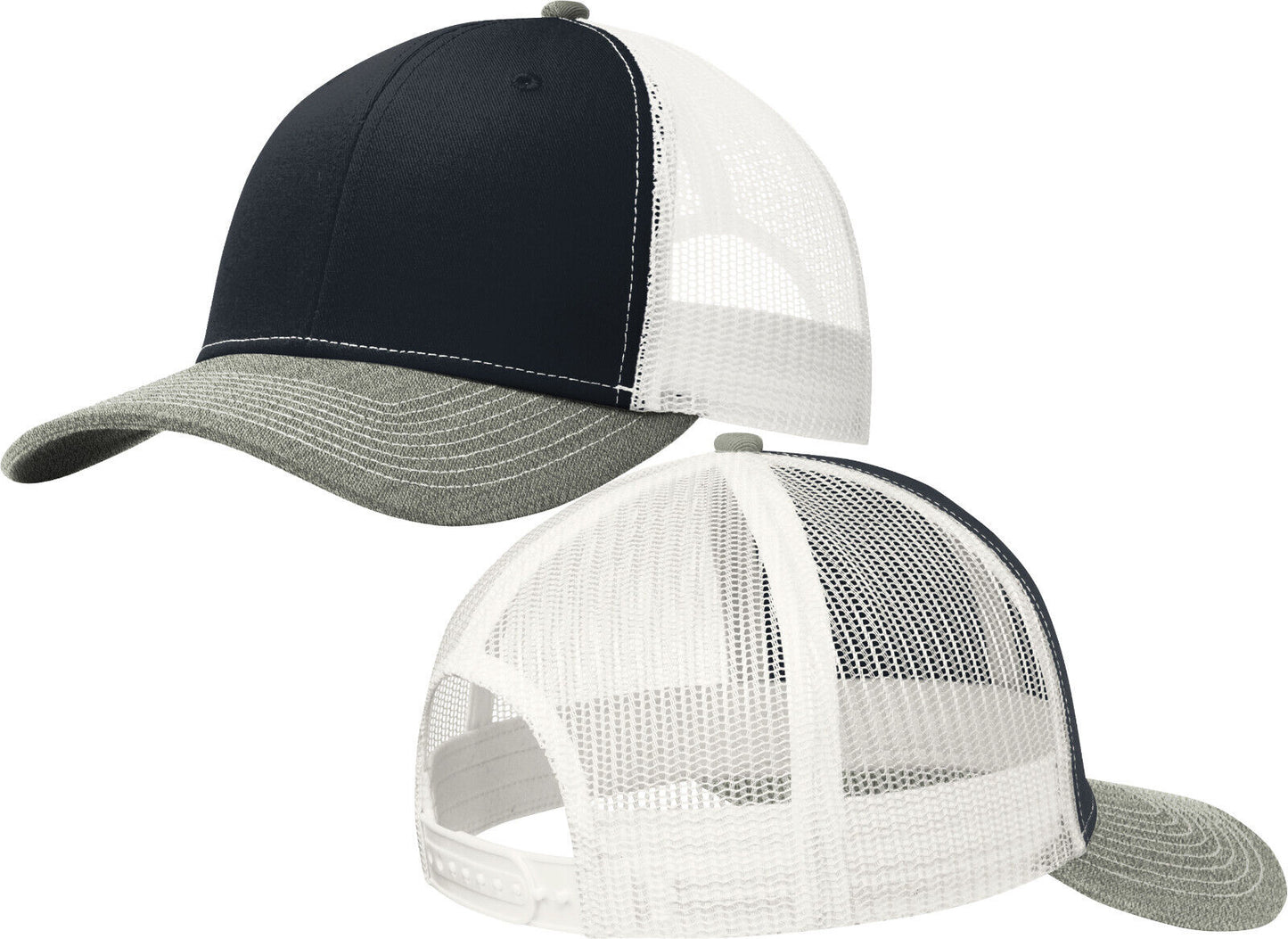 Men's Color Blocked Mesh Hat Structured Cap Mid Profile Snapback Headwear NEW!