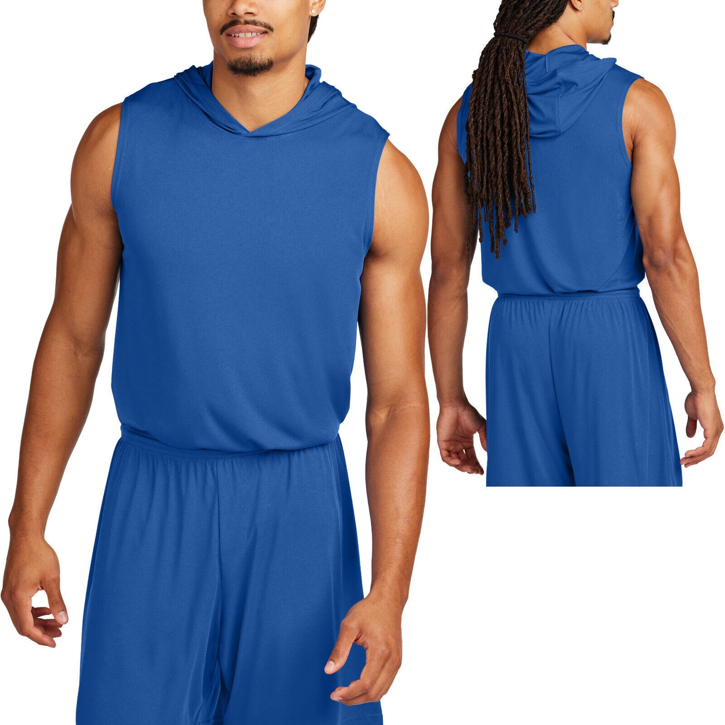 Mens Moisture Wicking Dri Fit Sleeveless Hoodie Tee UPF30+ Gym Hoody Tank XS-4XL