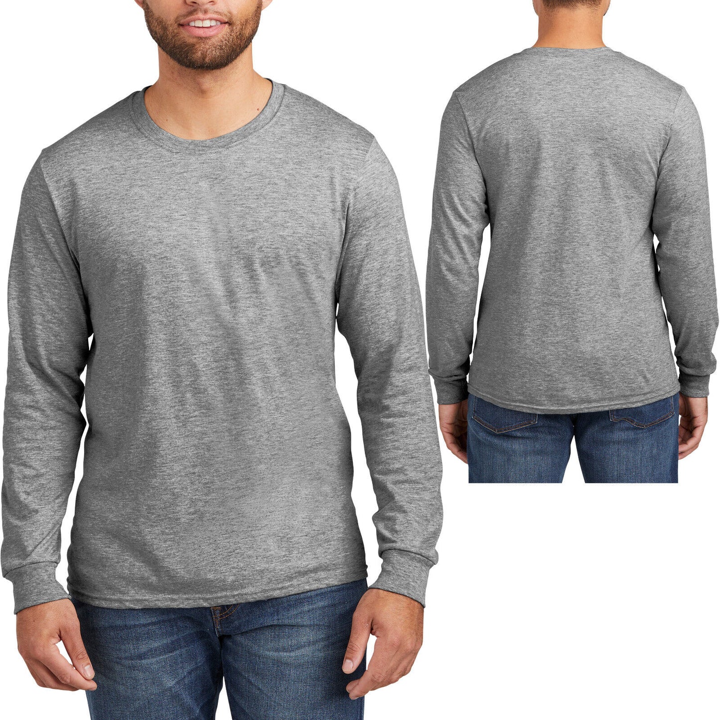 Mens Jerzees Premium Soft Blend Ring Spun Long Sleeve T-Shirt Classic Fit Tee