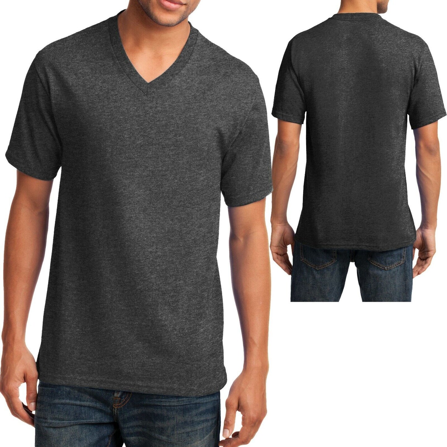 Mens V-Neck T-Shirt Cotton Blend Including NEONS Sizes S M L XL 2XL 3XL 4XL NEW