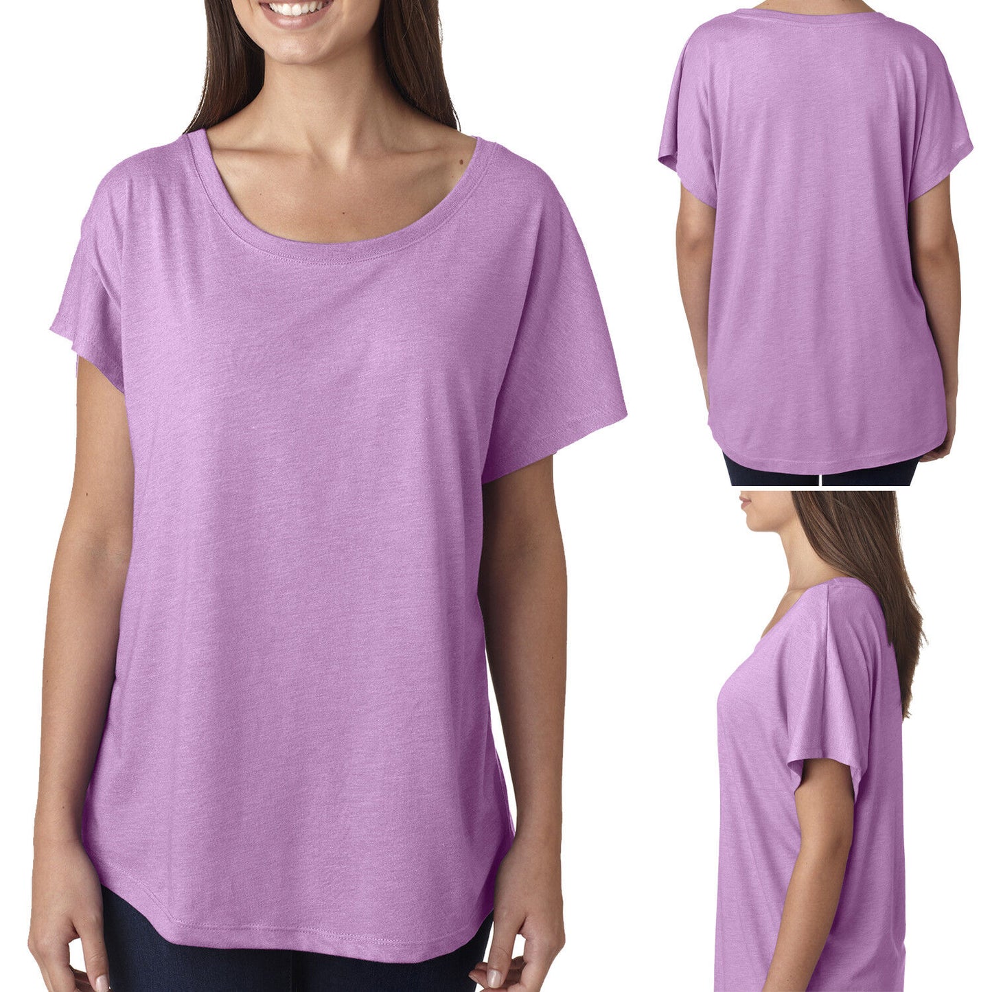 Plus Size Ladies Dolman T-Shirt Soft Tri Blend Womens Tee Top XL, 2XL, 3XL NEW