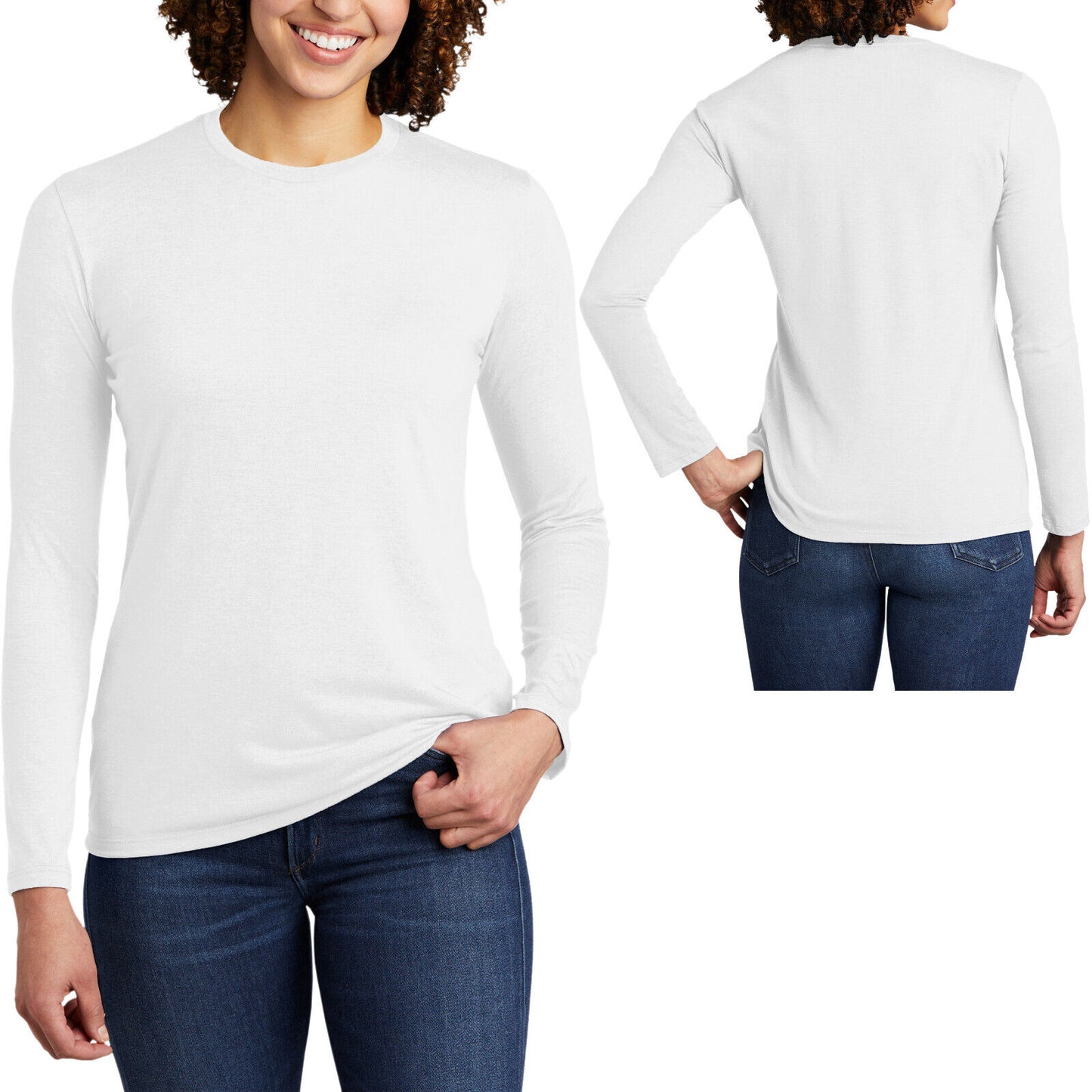 Womens Triblend Long Sleeve Sustainable Tee Super Soft T-Shirt XS-2XL NEW!