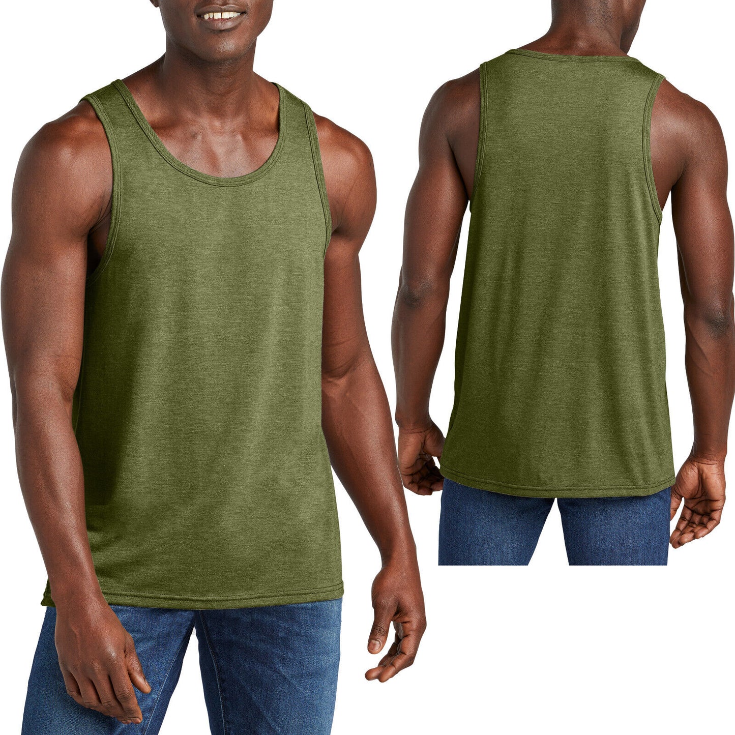 Mens Tri-Blend Ultra Soft Sustainable Tank Top Tear Away Label Size: XS-4XL NEW!